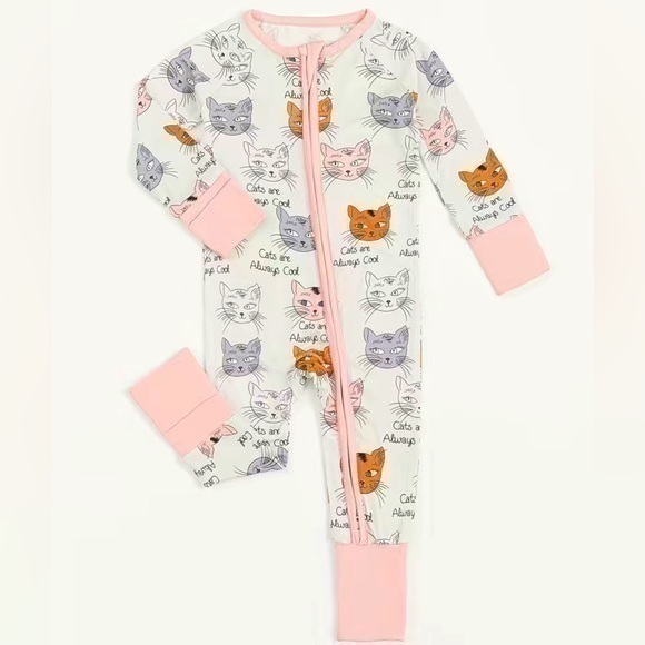 MIOZING | 🐱 Cats Are Cool Bamboo Convertible Zip Romper - Picture 1 of 6